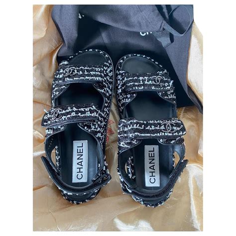 chanel dad sandals women|Chanel dad sandals tweed.